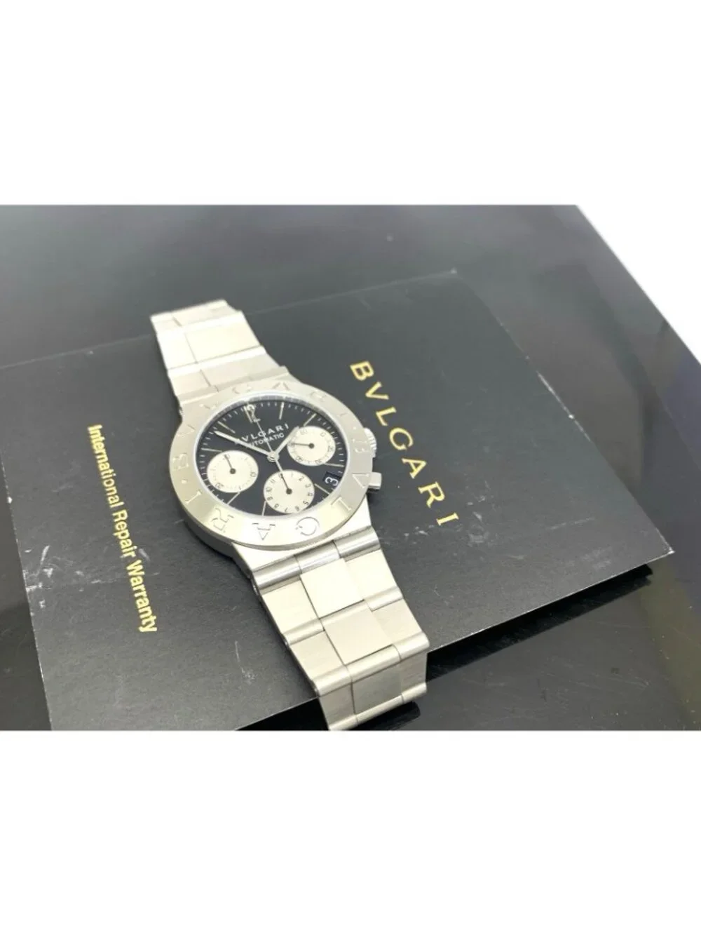 Bvlgari Men's Watch Diagono CH35S Swiss Automatic Chronograph Black Dial 35mm